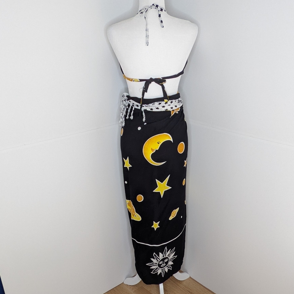 ๐ Rama EUC 4-in-one celestial skirt Sarong coverup crop halter top dress Small - Picture 6 of 17